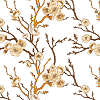 Brownish Blossoms on White Logo