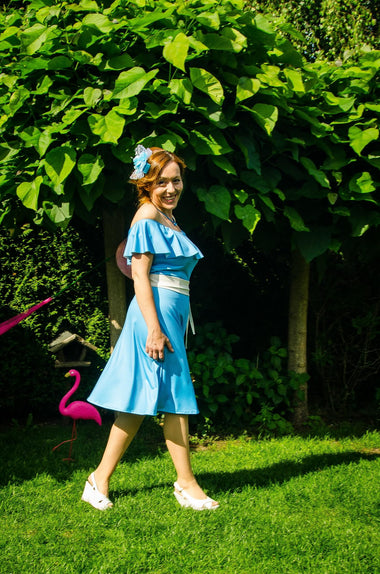 Moeder dochter jurk - Twinning set - Just Like Mommy'z matching dresses - turquoise twinning dress